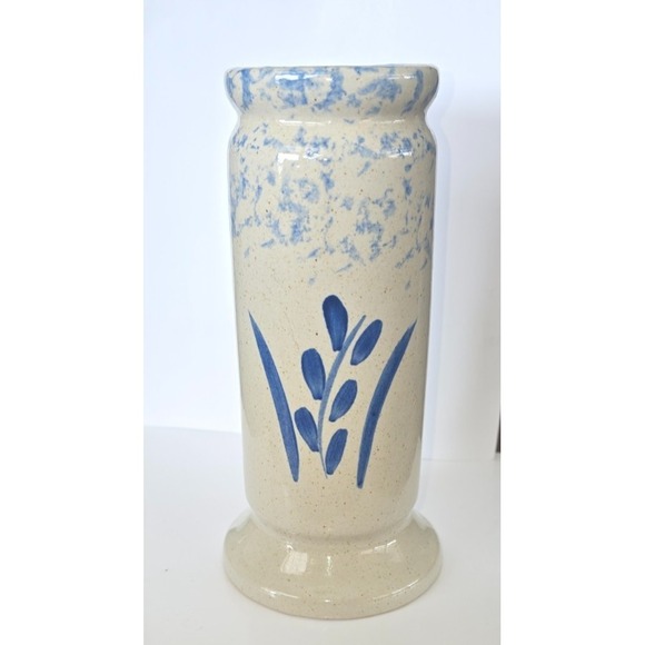 RP Pottery Other - Vintage RRP Pottery Vase Blue Leaf Design
